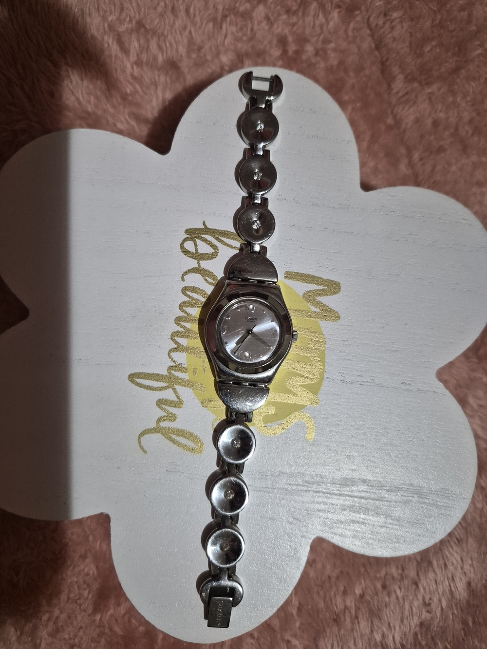 Swatch Silver Round Face Link Bracelet Women's Watch - Picture 8 of 8